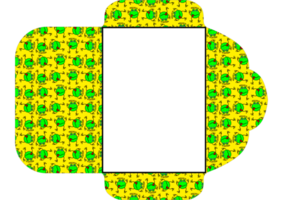 diseño de sobre con tema de patrón de rana verde png