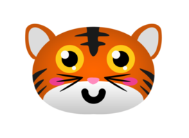 caricature de tête d'animal - tigre png
