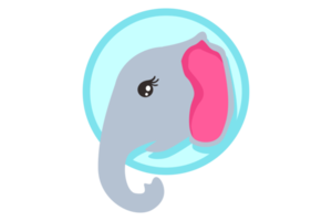adorable tête d'éléphant pour le design png