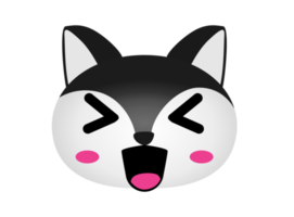 desenho de cabeça de animal - lobo sorridente png