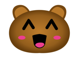 dibujos animados de cabeza de animal - oso sonriente png