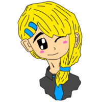 blond flicka tecknad serie karaktär png