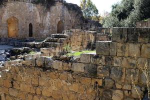 Wall of an ancient fortress in northern Israel. photo