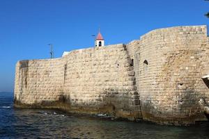 Wall of an ancient fortress in northern Israel. photo