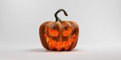 3d rendering realistic halloween pumpkin isolated on white background. halloween concept on 3d rendering photo
