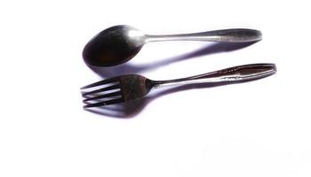 isolated photo of spoon and fork on white background