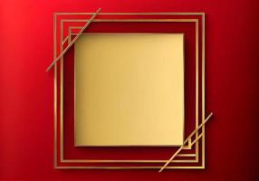 Chinese luxury frame background red and gold color with asian elements for decorated with copy space, Happy Chinese new year concept photo