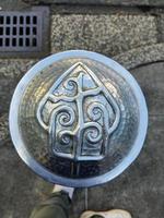 Pedestrian facilities on the Malioboro sidewalks include steel pipe bollards with traditional ornaments or motifs photo