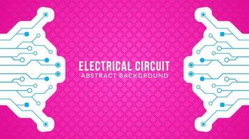 Ilustración de vector de forma de árbol electrónico retro. placa de circuito con patrón geométrico de diamante. plantilla de diseño de fondo abstracto. tema de color rosa, azul y blanco.