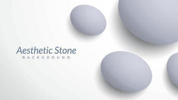 plantilla de diseño de fondo estético con espacio en blanco. ilustración vectorial de piedras de mármol. forma ovalada como un huevo. simple y mínimo. lujo, elegante, luminoso, blanco, gris claro. gradación de colores pastel vector