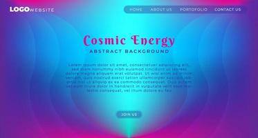 Neon Glowing Fluid Wave, Cosmic Energy Abstract Background Template. Luminous Fluorescent Design Element with Copy Space for Text for Landing Page, Poster, Cover, Banner, Placard, Flyer, Presentation vector