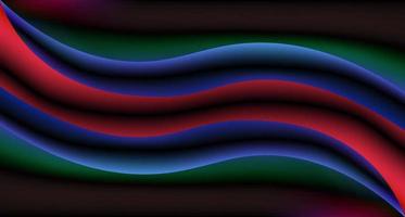 Dark wave with red blue gradient light effect. Retro futuristic fluid neon color. Abstract background design template for wallpaper, banner, poster, cover, flyer, presentation, advertising etc vector