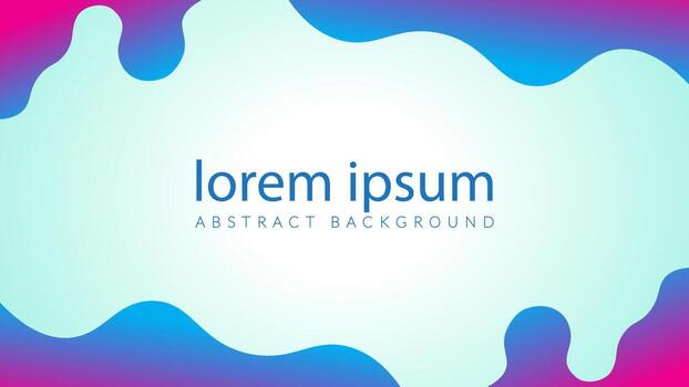 Vector illustration of minimal wavy liquid with blank space. Abstract memphis background design template. Vibrant color gradient fluid.