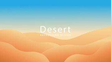 Minimal sunny desert vector illustration. Wavy shape with soft earthtone color gradient. Panoramic views. Abstract landscape background design template.