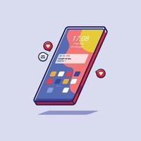 Smartphone with a Notification Vector Illustration Design