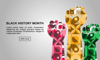 Black History Month for modern times illustration with gradient pattern strong hand vector