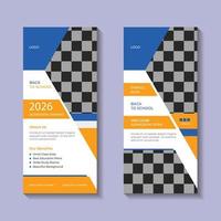 Admission open rollup xbanner design template back to school.Back to school roll up banner design, Admission open roll up banner design. vector