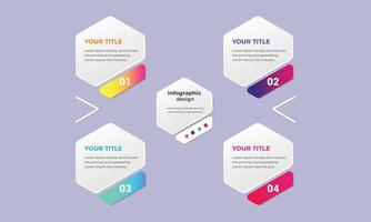 Business process infographic design template. Business concept with 4 options. Can be used for info graph, diagram, steps, timeline infographics, flow chart and business brochure. vector