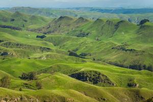 la vista escénica del paisaje de las llanuras de heretaunga vista desde la cumbre del pico te mata, región de la bahía de hawke, nueva zelanda. foto