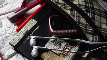 Work Bag And Office Diary On Table in Karachi Pakistan 2022 photo
