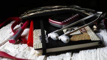 Work Bag And Office Diary On Table in Karachi Pakistan 2022 photo