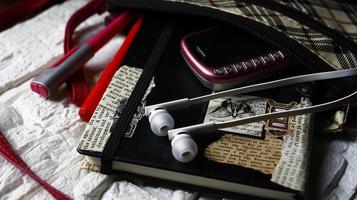 Work Bag And Office Diary On Table in Karachi Pakistan 2022 photo