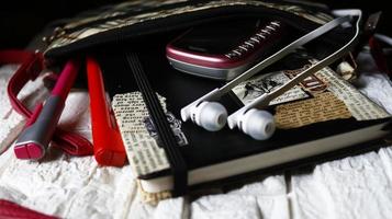 Work Bag And Office Diary On Table in Karachi Pakistan 2022 photo