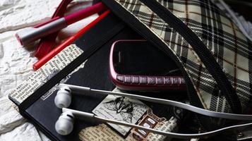 Work Bag And Office Diary On Table in Karachi Pakistan 2022 photo