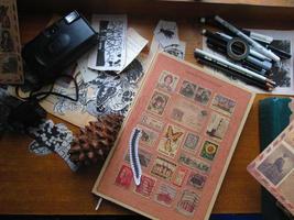 Vintage Desk Top Setting With Typewriter and Old Books In Karachi Pakistan 2022 photo