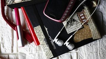 Work Bag And Office Diary On Table in Karachi Pakistan 2022 photo