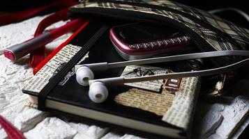 Work Bag And Office Diary On Table in Karachi Pakistan 2022 photo