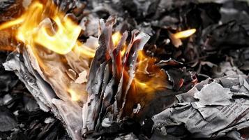 Closeup Of Paper On Fire In Karachi Pakistan 2022 photo