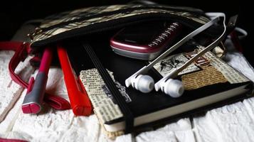 Work Bag And Office Diary On Table in Karachi Pakistan 2022 photo