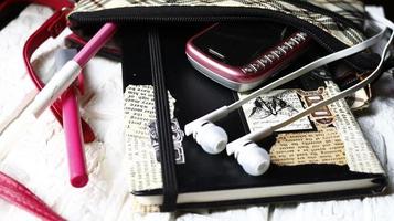Work Bag And Office Diary On Table in Karachi Pakistan 2022 photo