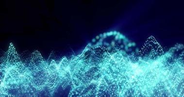 ondas azules de partículas y rayas hermosas y brillantes que brillan intensamente con energía mágica con efecto de desenfoque. fondo abstracto, introducción, video en alta calidad 4k