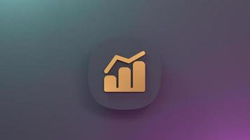 Growth graph icon. 3d render illustration. photo