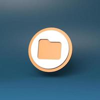 File folder icon. 3d render illustration. photo