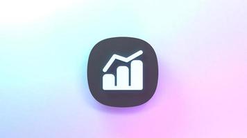 Growth graph icon. 3d render illustration. photo