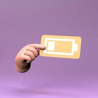 Low battery icon. 3d render illustration. photo