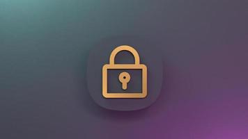 Key lock icon. 3d render illustration. photo