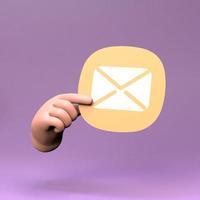 Letter icon. 3d render illustration. photo