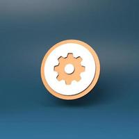 Gear icon. 3d render illustration. photo