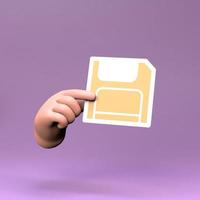 Disk icon. 3d render illustration. photo