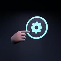 Gear icon. 3d render illustration. photo