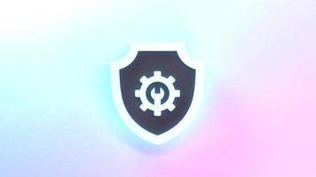 Shield icon. 3d render illustration. photo