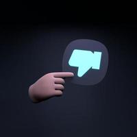 Dislike icon. 3d render illustration. photo