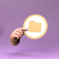 File folder icon. 3d render illustration. photo