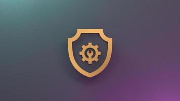 Shield icon. 3d render illustration. photo