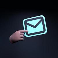 Letter icon. 3d render illustration. photo