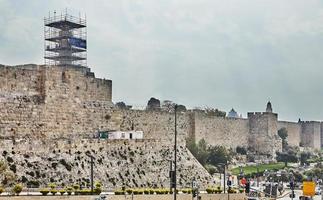 View of the King David s tower in Old Jerusalem city photo